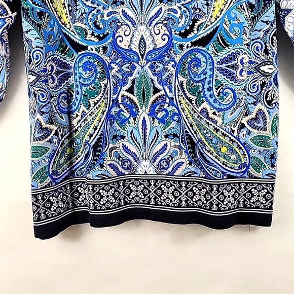 Raffaella Multicolored Paisley 3/4 Sleeve Top Size XXL - Picture 4 of 8